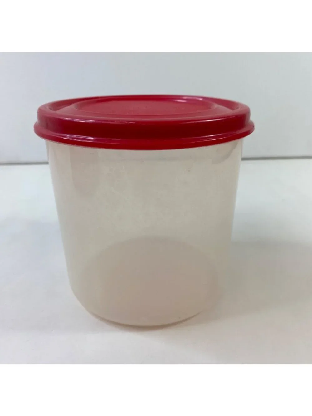 Set Of 3 Red Lid Plastic Food Storage Containers Stackable Design BPA-Free